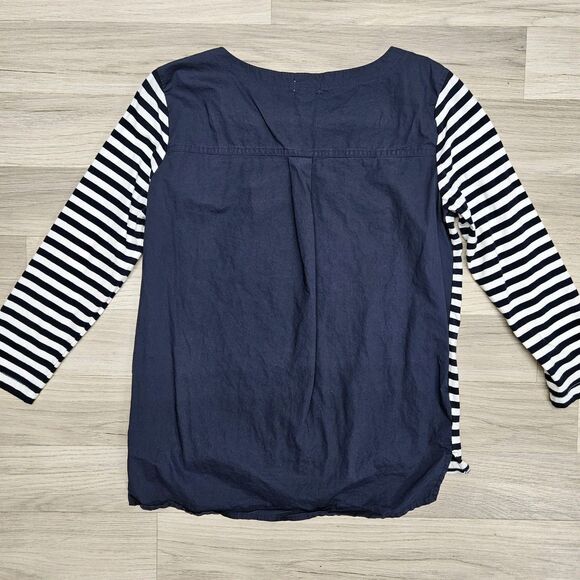 J. Crew Womens Navy Blue Stripe Longsleeve Shirt XS Cotton - Picture 10 of 10